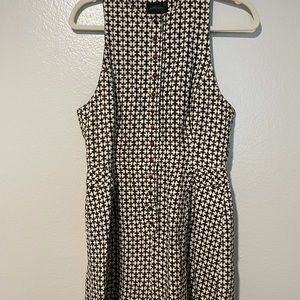 Rachel Comey Brown and White geometric shift dress